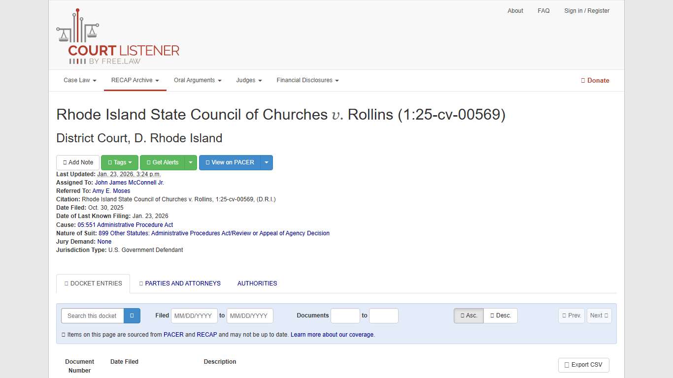 Rhode Island State Council of Churches v. Rollins, 1:25-cv-00569 – CourtListener.com